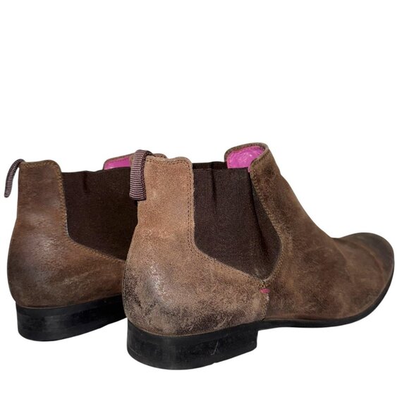 Bill Tornade French Designer Chelsea Boots Men\'s 42 Leather Gored Pull On Ankle